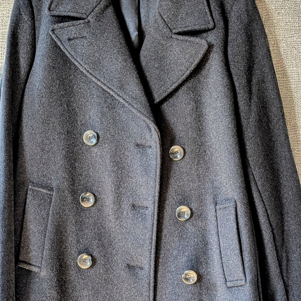 Kristen Blake Charcoal Double-Breasted Pea Coat